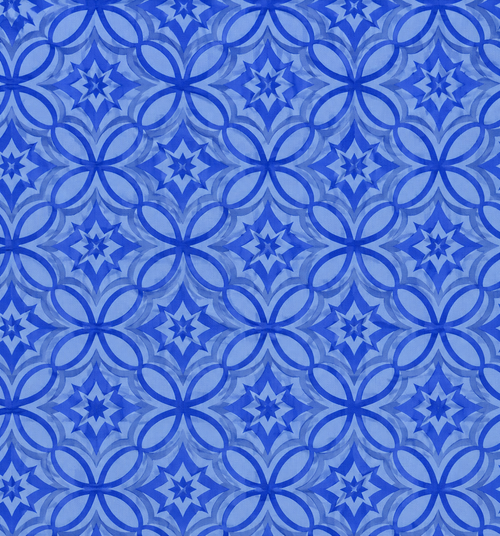 Blue Pattern Swimming Suit