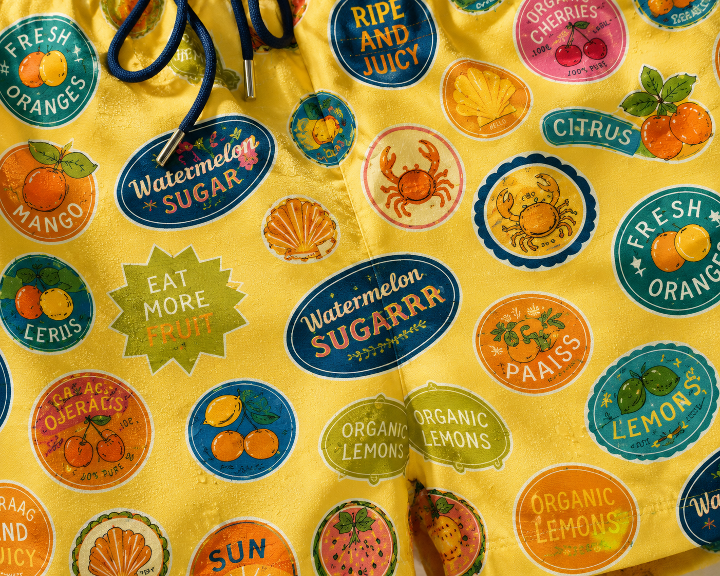 Yellow Pattern Swimming Suit