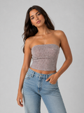 Brown Leather Tube Top