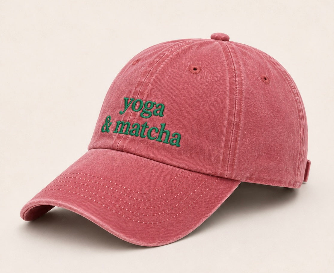 Yoga & Matcha Burgundy Cap