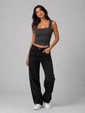 Square Neck Grey Top