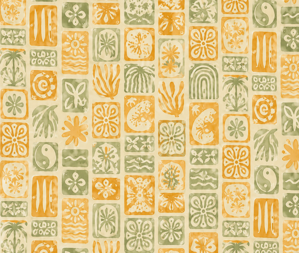 light Yellow Pattern Swimming Suit