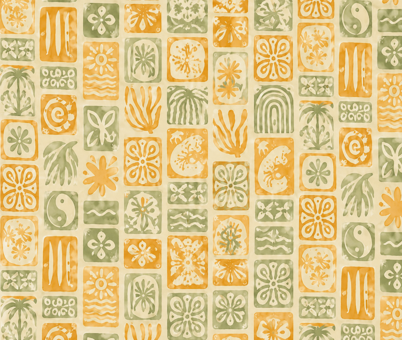light Yellow Pattern Swimming Suit