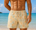 light Yellow Pattern Swimming Suit
