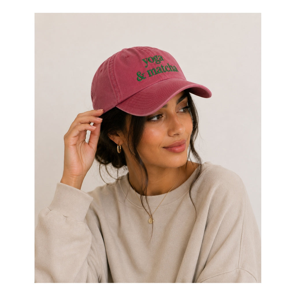 Yoga & Matcha Burgundy Cap