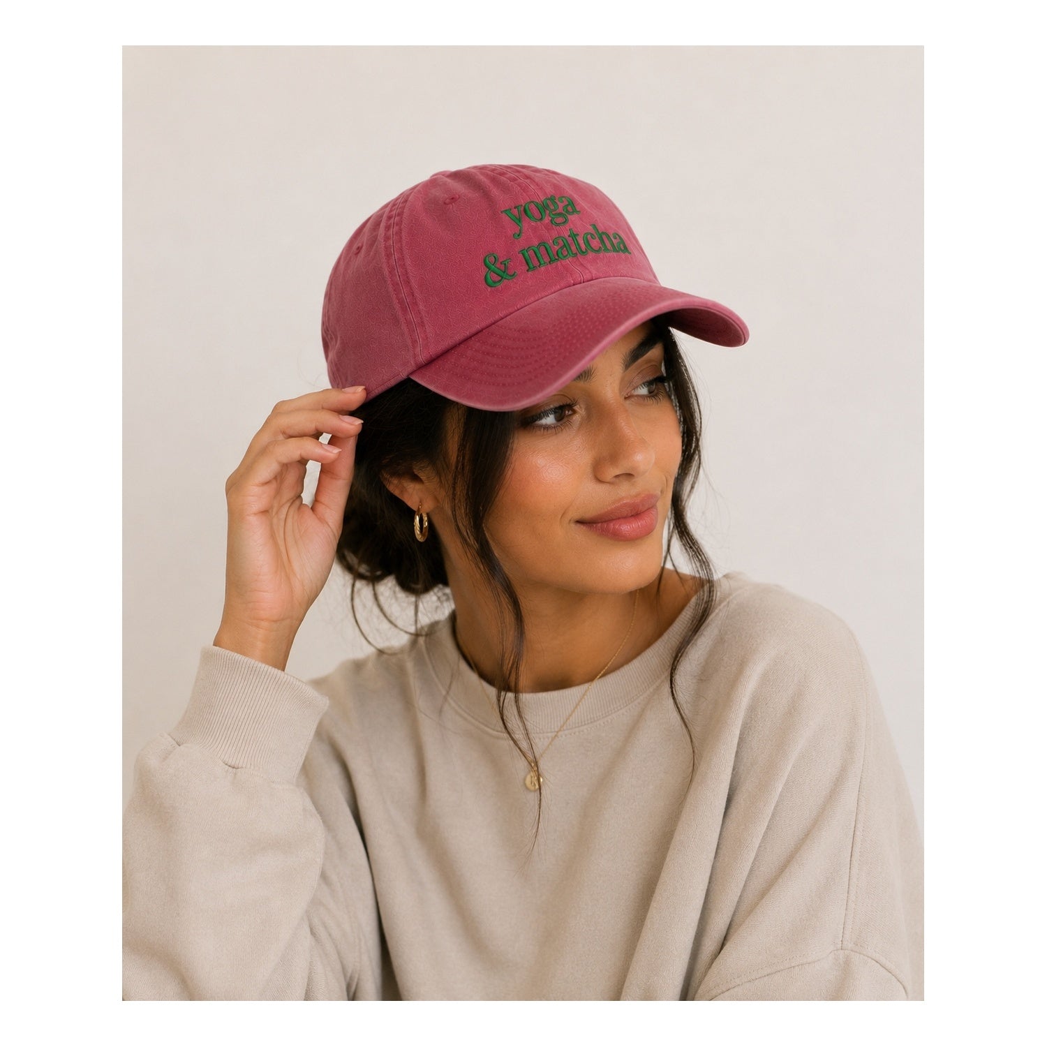 Yoga & Matcha Burgundy Cap